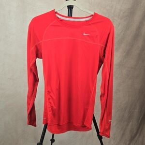 Nike Dri-FIT Bright Red Performance Running Long Sleeve
